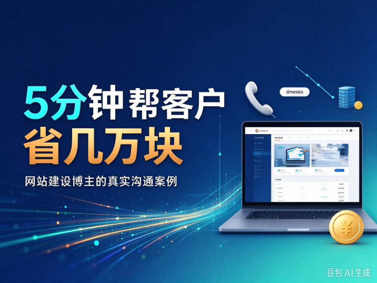 今天接了个电话，5分钟帮客户省了几万块