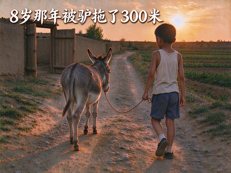8岁那年被驴拖了300米