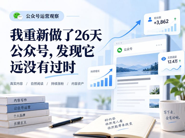 2026年公众号还值得做吗？我重新运营26天后的真实观察