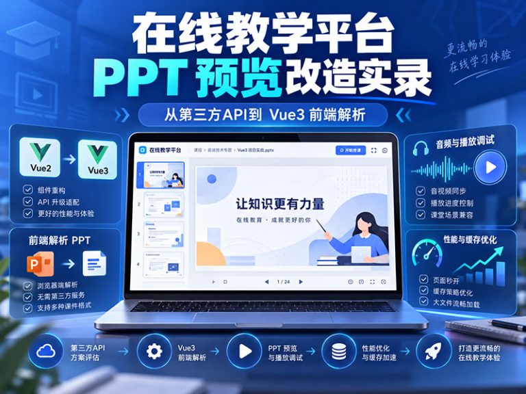 第三方PPT预览不稳定怎么办？一次在线教学平台从Vue2升级Vue3的真实改造记录
