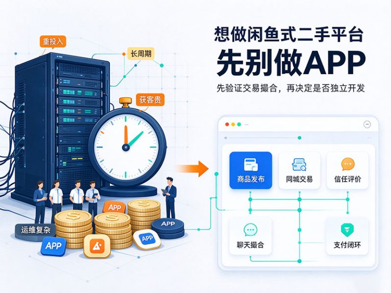 一个客户想做“闲鱼式”二手平台，我为什么先劝他别做APP？